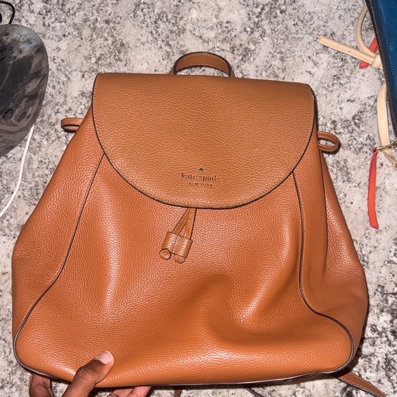 Kate Spade Brown Leather Backpack - Picture 1 of 4